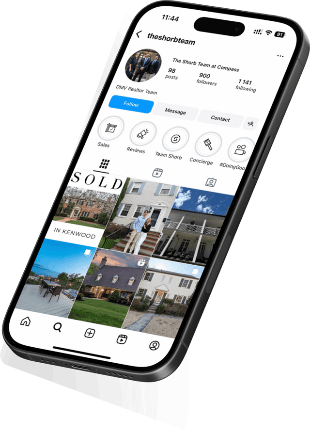 Mobile phone showing social media